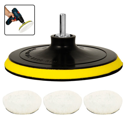 Tcwhniev 5Pcs/set 6inch Polisher/Buffer Soft Wool Bonnet Pad Woolen Polish Buffing Waxing Pads with M14 Drill Adapter,Polishing Bonnets for Car Polisher Polishing and Buffing