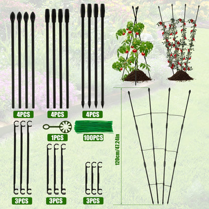 Wekvgz Plant Trellis 47.24inch Rustproof Metal Climbing Support Frame for Vines, Flowers, and Vegetables