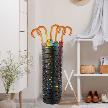 Qenwkxz Umbrella Stand Rack, Round Metal Umbrella Holder for Entryway, Freestanding Umbrella Storage Rack, for Canes Walking Sticks for Indoor Home Office