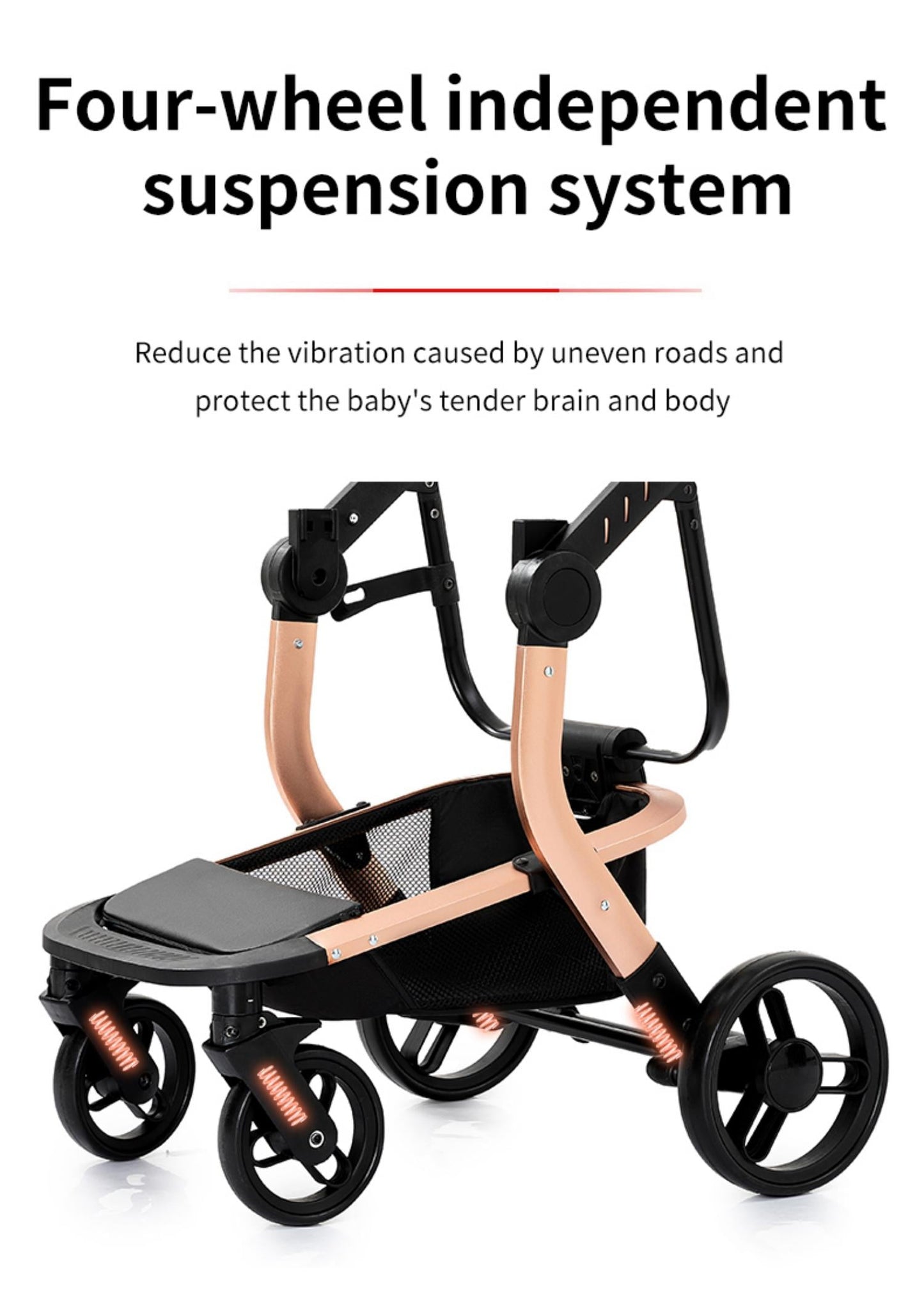 Magic ZC 2 in 1 Foldable Umbrella Stroller with PU Leather,Lightweight Travel,26lbs,Beige