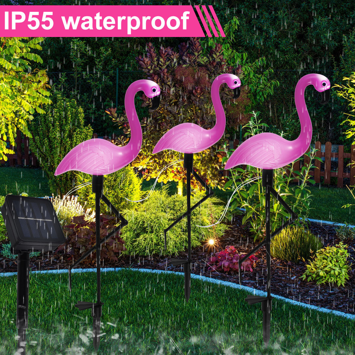 FUYGRCJ Solar Flamingo Light IP55 Waterproof LED Flamingo Stake Light Auto On/Off Pink Flamingo Garden Floor Lamp Decorative Landscape Ground Lamp