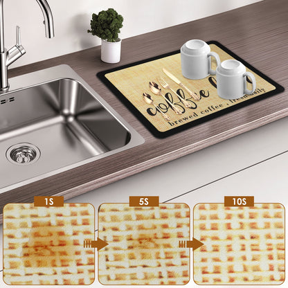 NYIDPSZ Coffee Mat Hide Stains Rubber Backed Coffee Bar Countertop Mat Waterproof Placemat Kitchen Counter Coffee Bar Accessories