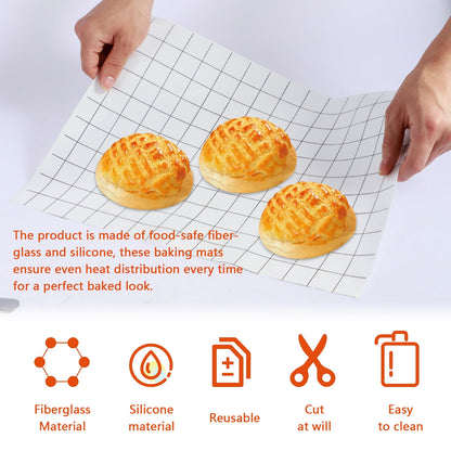 Jetcloudlive Silicone Baking Mat Roll Non Stick Oven Liner Reusable Pastry Mat Free Cutting Air Fryer Liner Heat Resistant Baking Sheet Mat Easily Cut to Size Countertop Protector Mat for Oven
