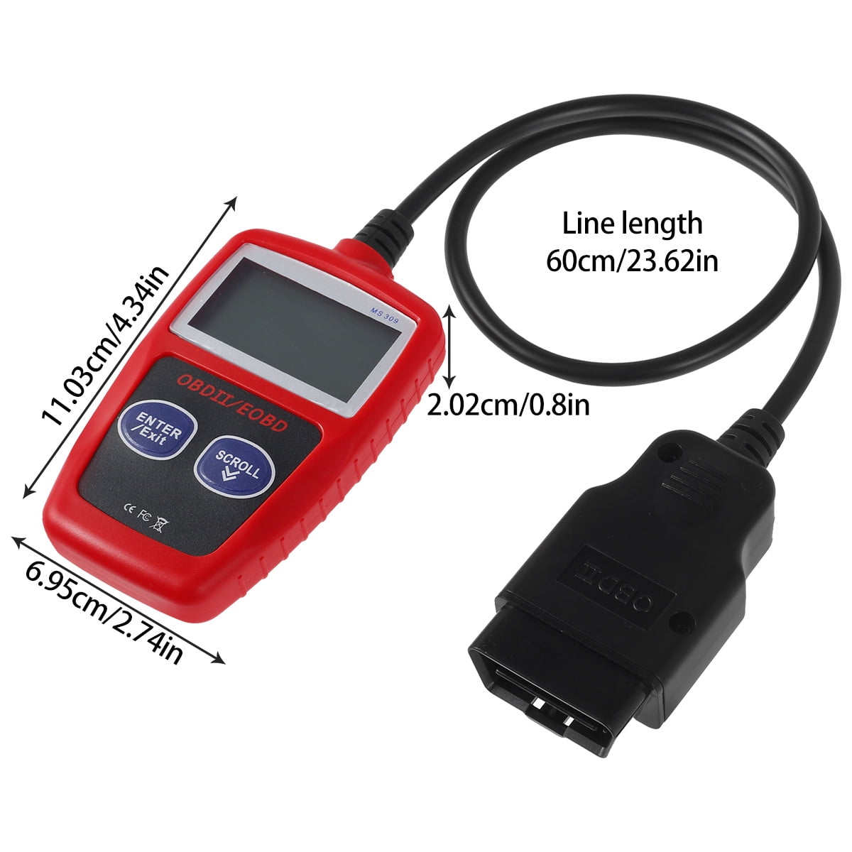Car Fault Code Reader I/M Readiness Accurate Engine Diagnostic Scanner Multifunctional OBD2 Scanner Read and Erase Fault Code View Freeze Data CAN Diagnostic Tool