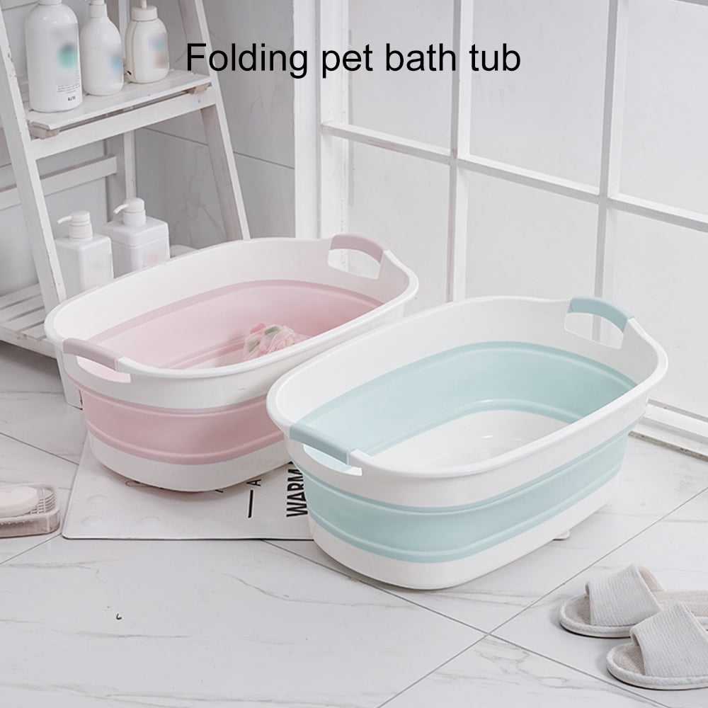 Pet Dog Bathtub Foldable Baby Wash Bathtub Folding Basin Collapsible Laundry Basket Storage Container Organizer