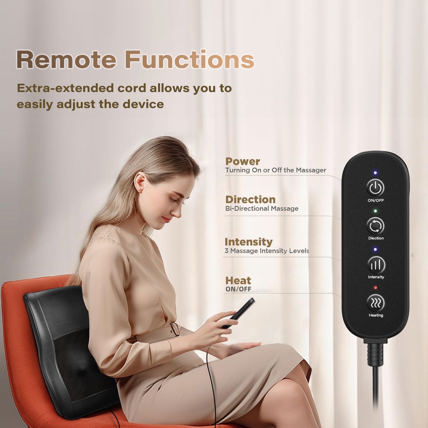Ikristin Shiatsu Back Massager with Heat, 3D Deep Tissue Kneading Massage Pillow for Neck, Head, Best Gifts