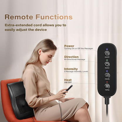 Ikristin Shiatsu Back Massager with Heat, 3D Deep Tissue Kneading Massage Pillow for Neck, Head, Best Gifts