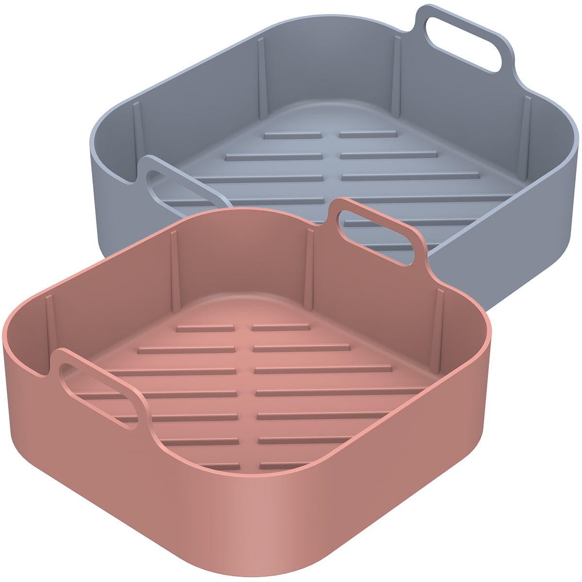 Xiyztok Reusable Silicone Air Fryer Liners with Handles, 2 Pack