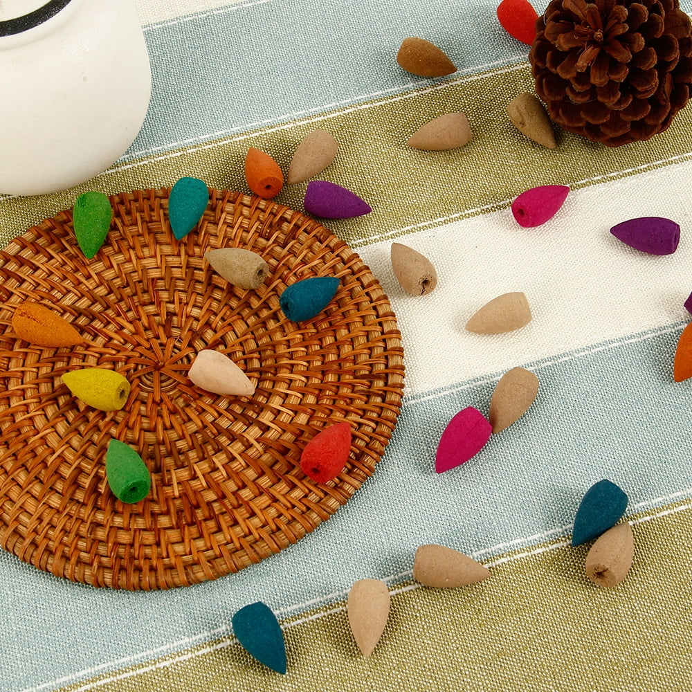 EUWBSSR 50 Pcs Backflow Incense Cones 5 Mixed Natural Scents Sandalwood Rose Lily Tulips Rosemary Lavender