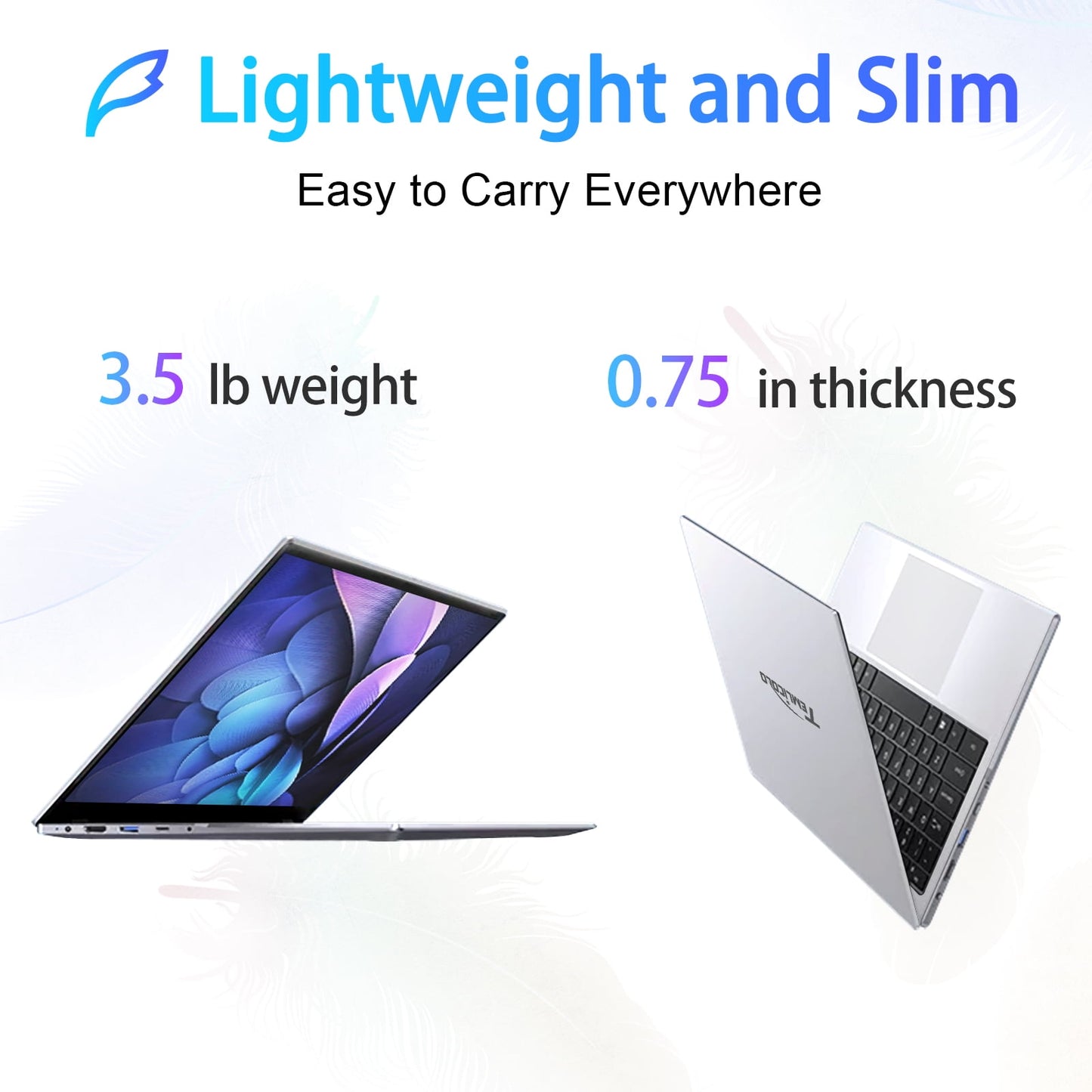Temlicolo 14.1" Laptop, Intel Celeron N4020C, 8GB RAM PC, 256GB SSD, Windows 11 Pro, Webcam, Full HD 1920x1080 Laptops