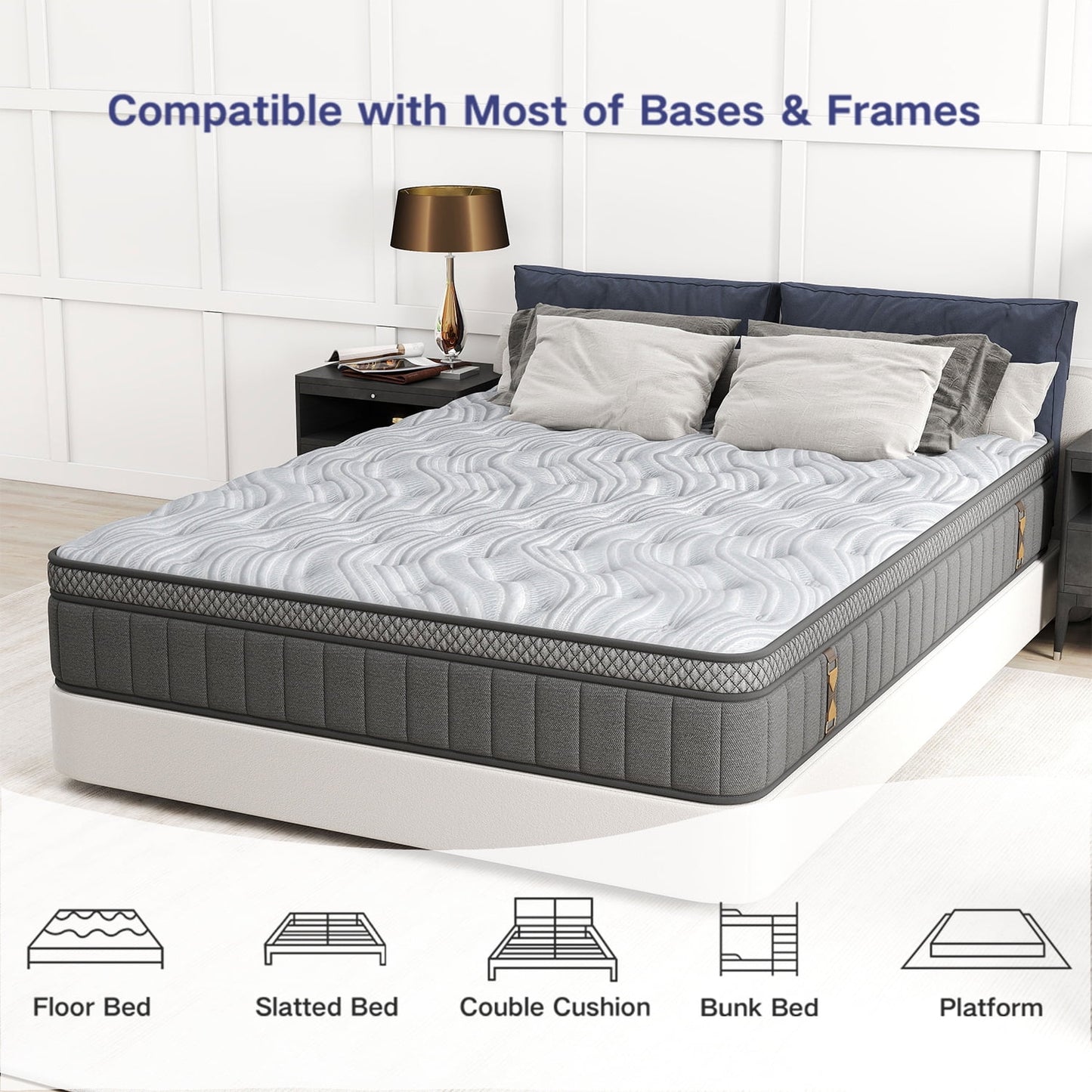 windosier 14 inch Full Size Mattress,Gel Memory Foam & Pocket Springs Hybrid Medium Full Size in a Box, Comfort Cooling Technology, CertiPUR-US Certified, Pressure Relief & Motion Isolation