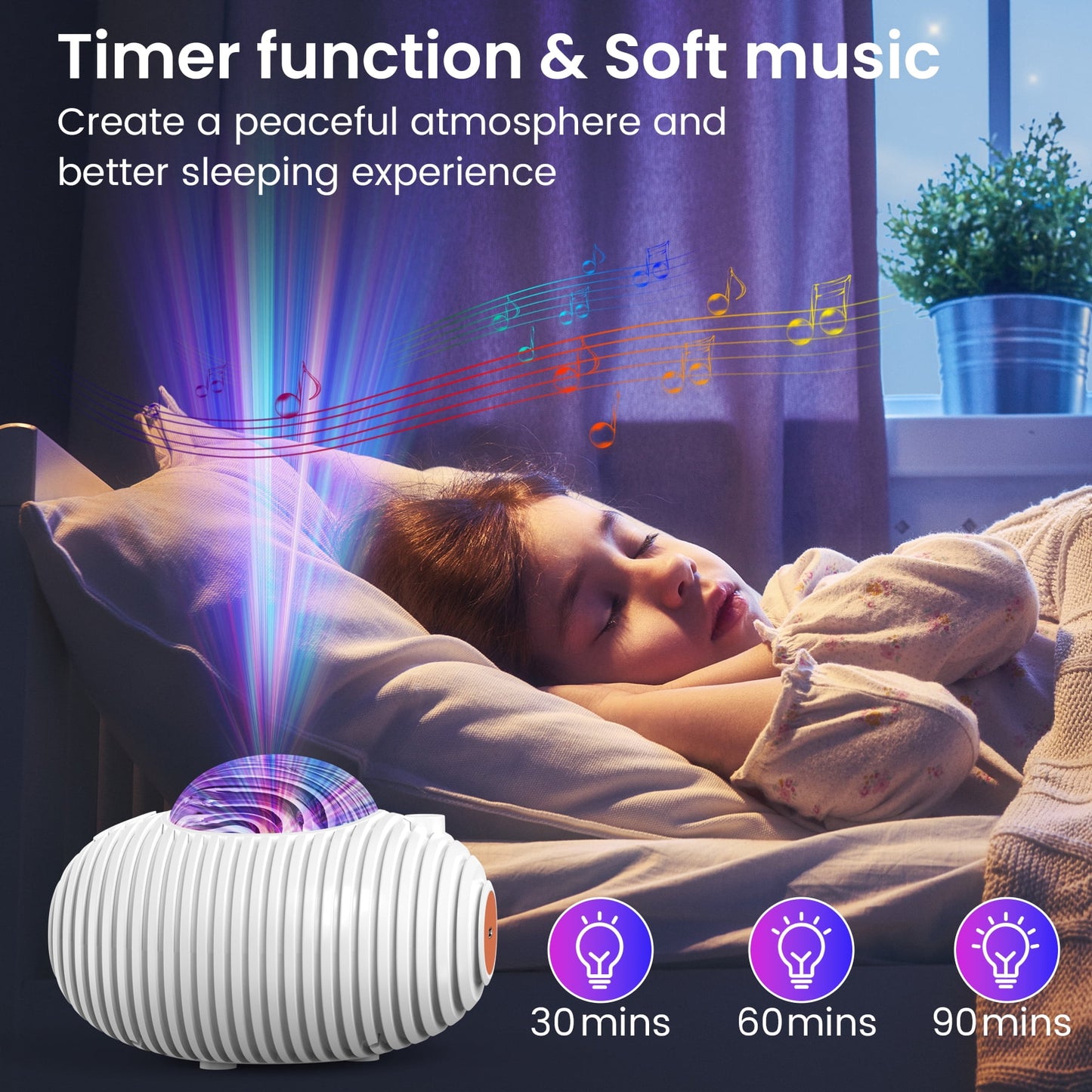 VAVSEA 4-in-1 Star Projector, Galaxy Projector with 2 modes & 5 White Noise, Timer and Remote, Room Decor for Kids & Adults, Romantic Gift for Valentine's Day