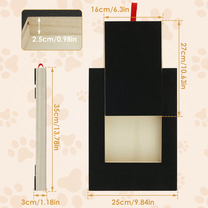 Tcwhniev Dog Scratch Pad for Nails,Dog Nail Square Scratching Board Sandpaper with Built-in Snack Box, Scratch Board File for Puppy, Black