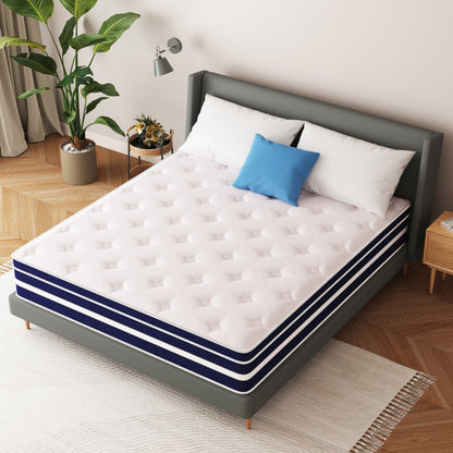 Vantovis Full Size Mattress in a Box,12 inch Hybrid of Memory Foam and Spring ,Medium Comfort Adult