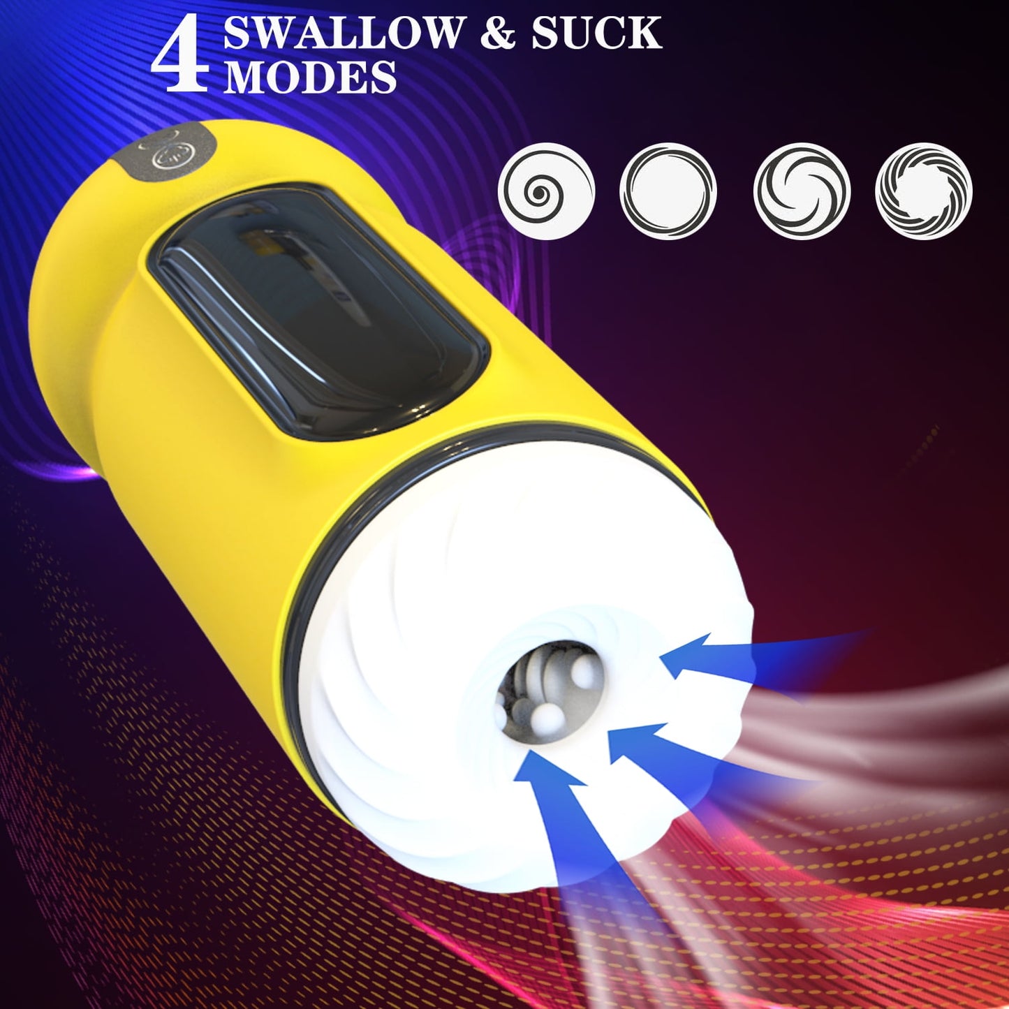 LETHIME Male Masturbator Cup Sex Toys with 10 Vibrating & 4 Sucking & Voice Function & Heating Modes LED Stroker Adult Toy for Men Self-Pleasure Masturbation