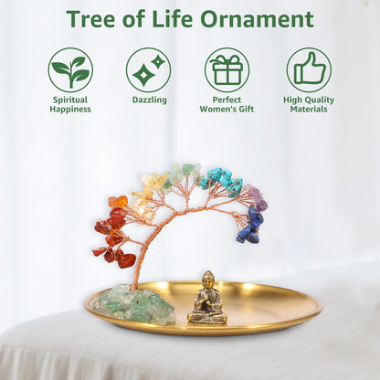 Tree and Buddha Decor Buddha Statue with Crystal Tree Energy Balance Tree of Life Handmade Tree and Buddha Statue Zen Chakra Decor for Luck Wealth Home Decor Yoga Meditation