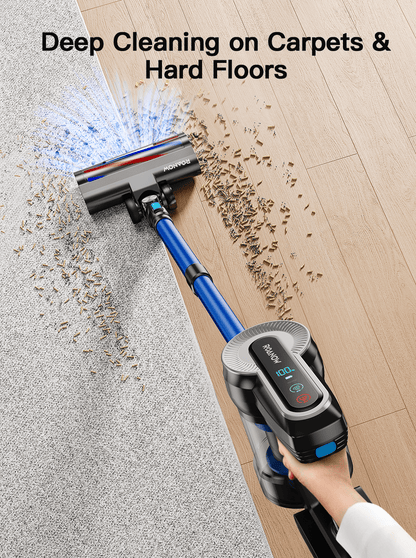 Roanow Cordless Vacuum Cleaner, 38KPA/55Mins Lightweight Stick Vacuum for Hardwood Floor Carpet Pet