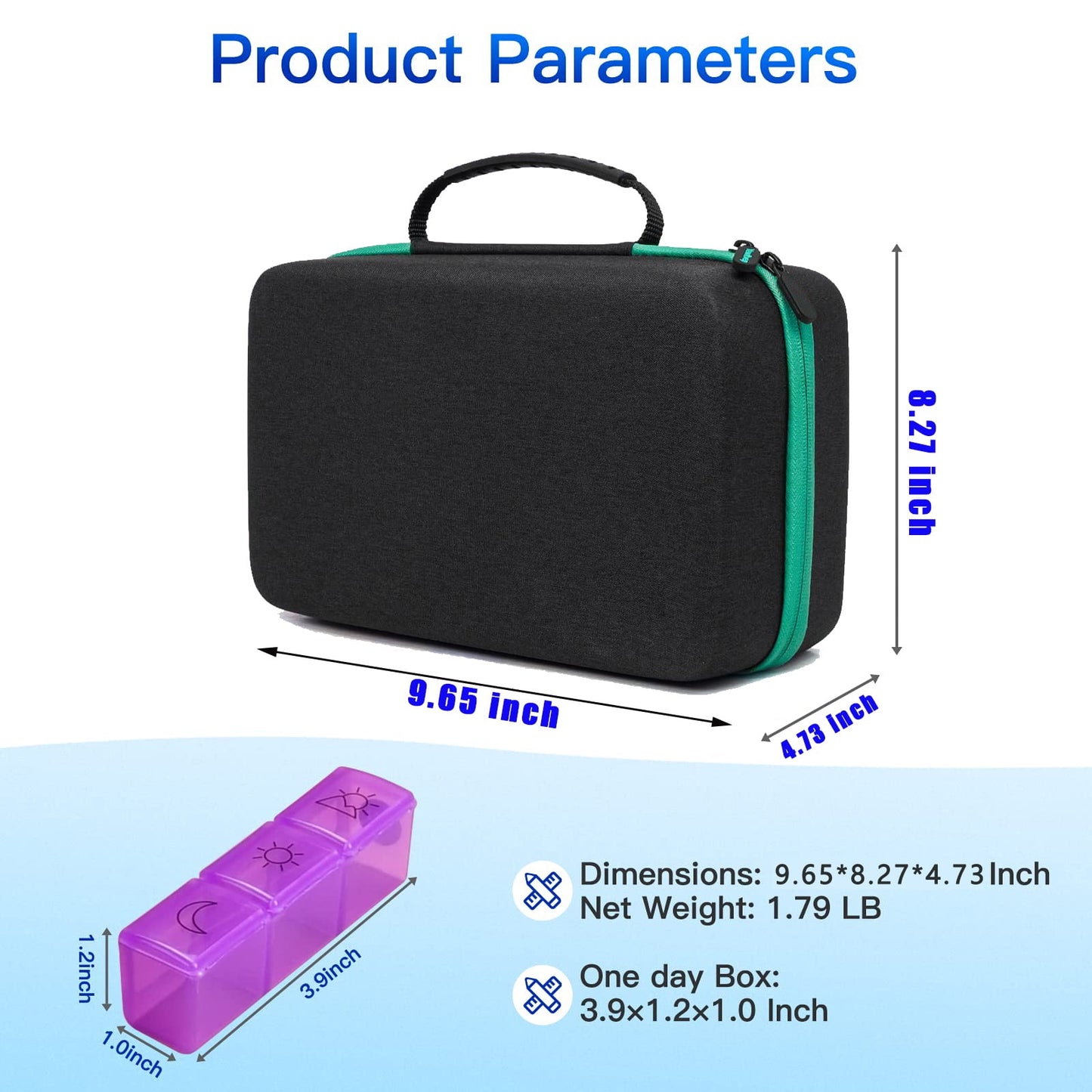 BEFUNZL Monthly Pill Organizer 3 Times a Days, Medicine Organizer Box with Portable Hard Shell and Pill Cutter, 31 Day Pill Box with Monthly and Weekly Sticker