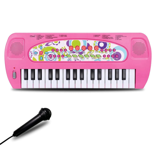 XTeduToys Keyboard Piano for Kids, 32 Keys Electronic Kids Piano Keyboard Toys - Music Keyboard Learning & Education Toys for Boys and Girls (Pink)