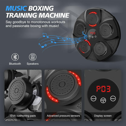 Music Boxing Machine with Boxing Gloves, Smart Bluetooth Boxing Equipment, Wall Mounted Target Training Punching Boxing Machine for Adults, Kids, Home, Indoor, Workout and Gym