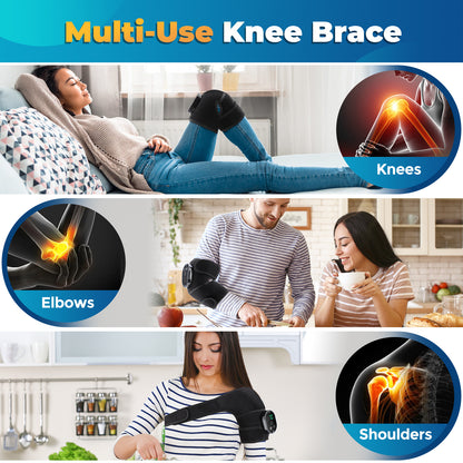 Cordless Knee Massager with Heat, Vibration Knee Brace Wrap for Arthritis Gifts for Father Dad Men
