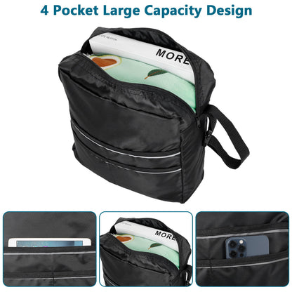 Wheelchair Bag Wheelchair Accessories Large Capacity Wheelchair Backpack Storage Bag with Secure Reflective Strip for Wheelchairs，Walkers