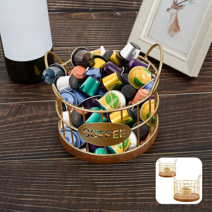 Txkrhwa 2PCS Coffee Pod Holder, K Cup Holder and Coffee Pod Storage Basket, Metal Coffee Pod Organizer
