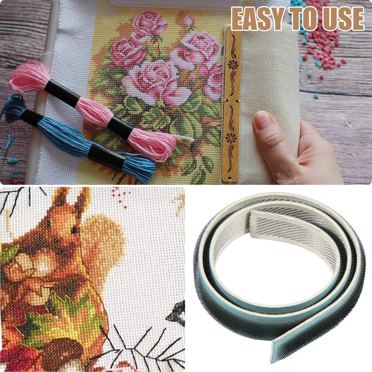 Austok Sturdy Gripper Strip Versatile Gripper Strip Solid Hooking Gripper Strip Rug Hooking Gripper Strip for Tufting Frame