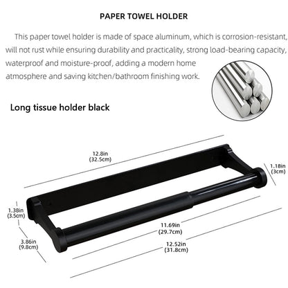 Wekvgz Paper Towel Holder Under Cabinet Wall Mount Stainless Steel Tissue Paper Roll Holder Heavy Duty Paper Roll Hanger Adhesive or Drilling Paper Towel Rack Durable Toilet Roll Holder for Bathroom
