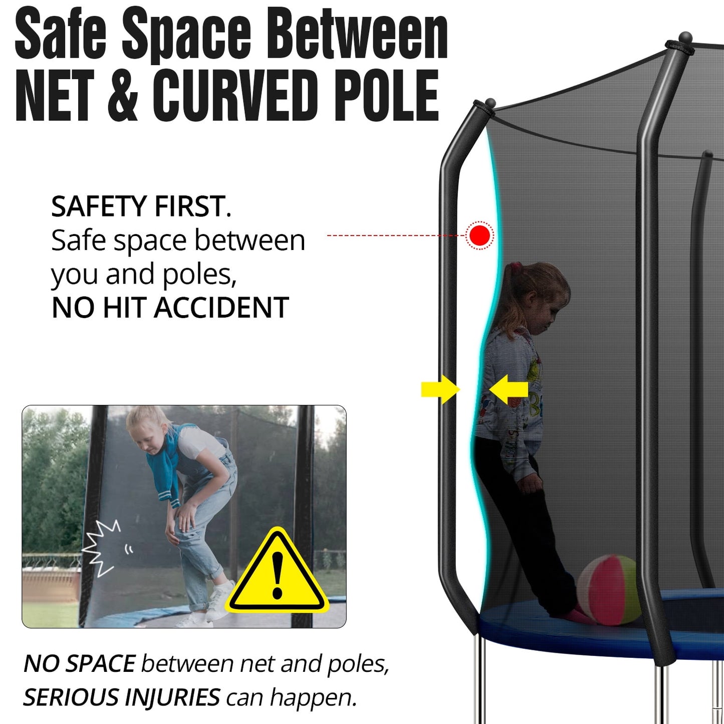 TRIPLE TREE 10 FT Trampoline with Safe Enclosure Net, 660 lbs Capacity for 3 Kids, Outdoor Fitness Trampoline with Waterproof Jump Mat Ladder for Indoor Park Kindergarten Toddler Trampolines