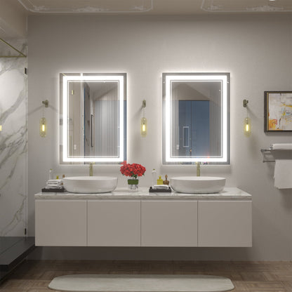 Apmir Frameless Frontlit LED Anti-fog Bathroom Vanity Mirror 32x24 inch