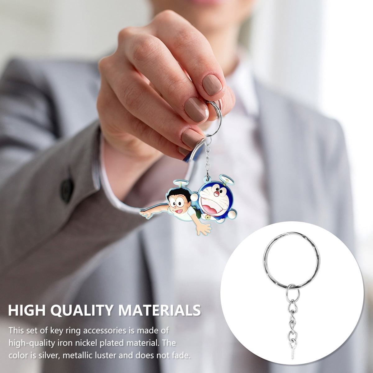 100Pcs Keychain Rings Split Key Ring with Chain for Resin 25mm Silver Key Chain Rings with 100Pcs Jump Rings & 100Pcs Screw Eye Pins Metal Split Keychain Ring for Organizing Keys Jewelry Making Crafts