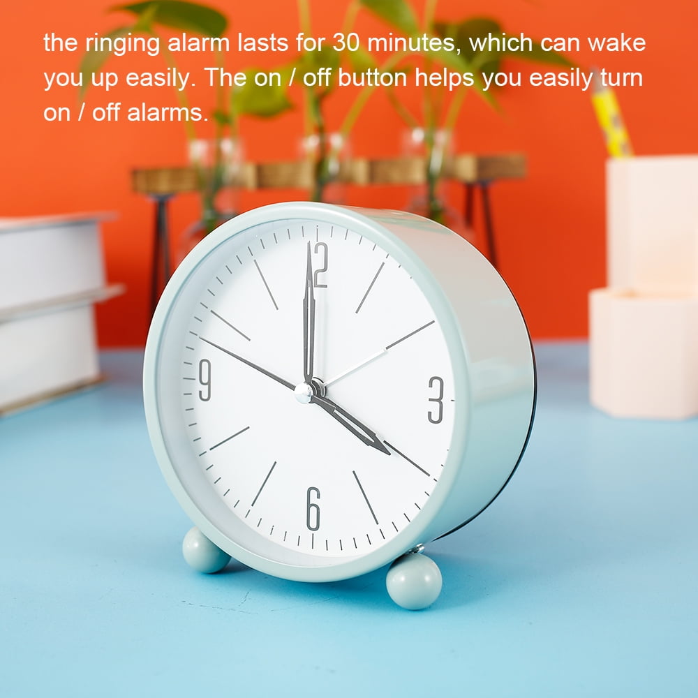Tcwhniev Modern Silent Sweep Alarm Clocks Bedside Non Ticking Battery Powered with Night Light Table Clocks Simply Travel Desk for Bedroom Office (Green)