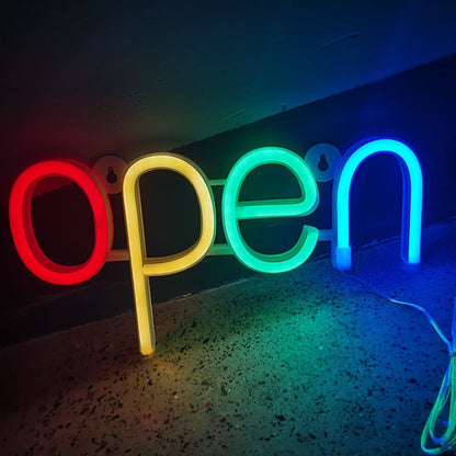Kyoffiie Open Neon Sign LED Neon Signs Night Light Ultra Bright Colorful Lighted Sign O Business Neon Light Sign Decorative Illuminated Letter Lights for Window Bar Pub Hotel Coffee Shop