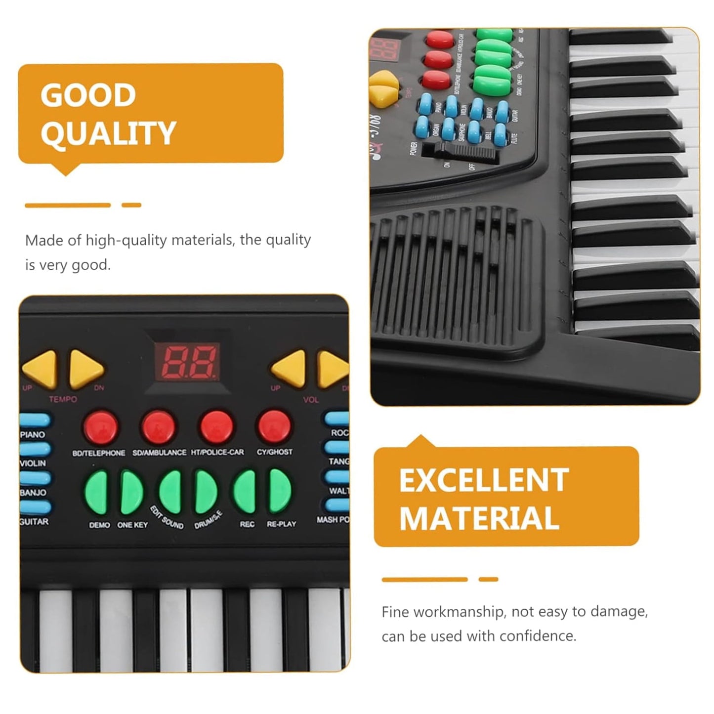 AIMEDYOU Kids Keyboard Piano, 37 Keys Toddler Piano Keyboard for Beginners Mini Keyboard Piano Music Electronic Piano Keyboard with Microphone Ideal Gifts for 3 4 5 6 Year Old Boys Girls (Black)
