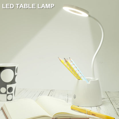 Nyidpsz Desk Lamp LED USB Desktop Light with Pen Holder Flexible Touch Dimmable Memory Bed Read Table Study Light Able Powered