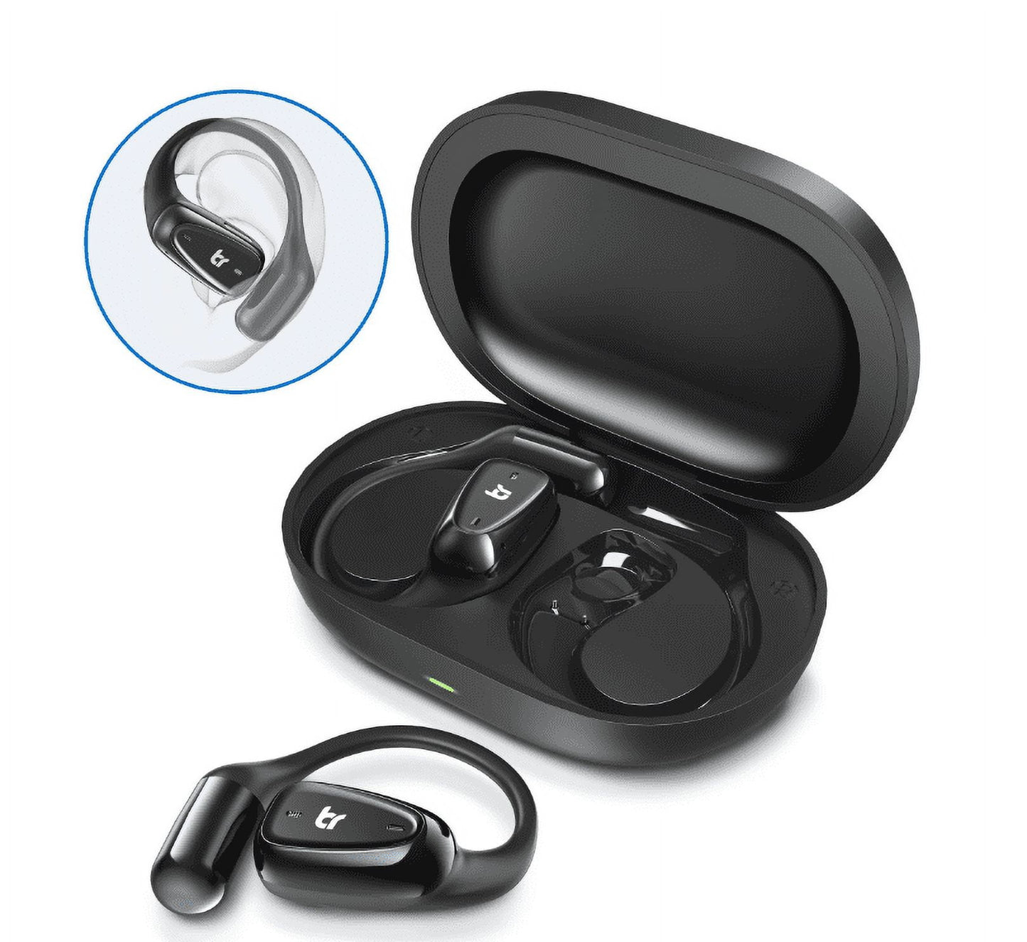 TOPVISION Open Ear Headphones, Bluetooth 5.4 Wireless Earbuds, IPX5, 40H Playtime Indoor/Outdoor Modes Sports Earphones for Running Workout Gym