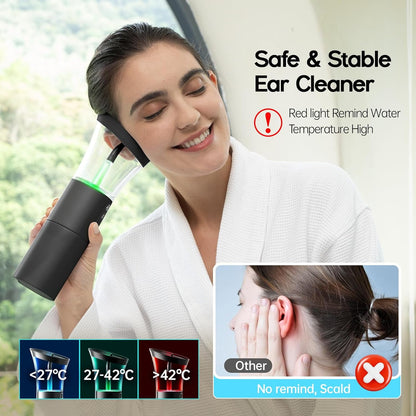Morfone Ear Wax Removal, Intelligent Ear Cleaning Kit, Ear Cleaner with 4 Pressure Modes, IPX6 Waterproof, Safe Ear Irrigation Flushing System for Earwax Buildup (Black)