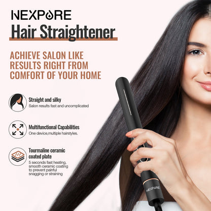 NEXPURE Professional 1" Flat Iron 2 in 1 Hair Straightener & Curling Iron Salon Styling Tool