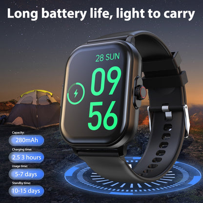 AUOSHI Smart Watch for Women Men,2.01"HD Screen Fitness Tracker with Bluetooth Answer/Make Calls,IP67 Waterproof/Sleep Monitor/100+ Sport Modes,Smartwatches Compatible Android Ios