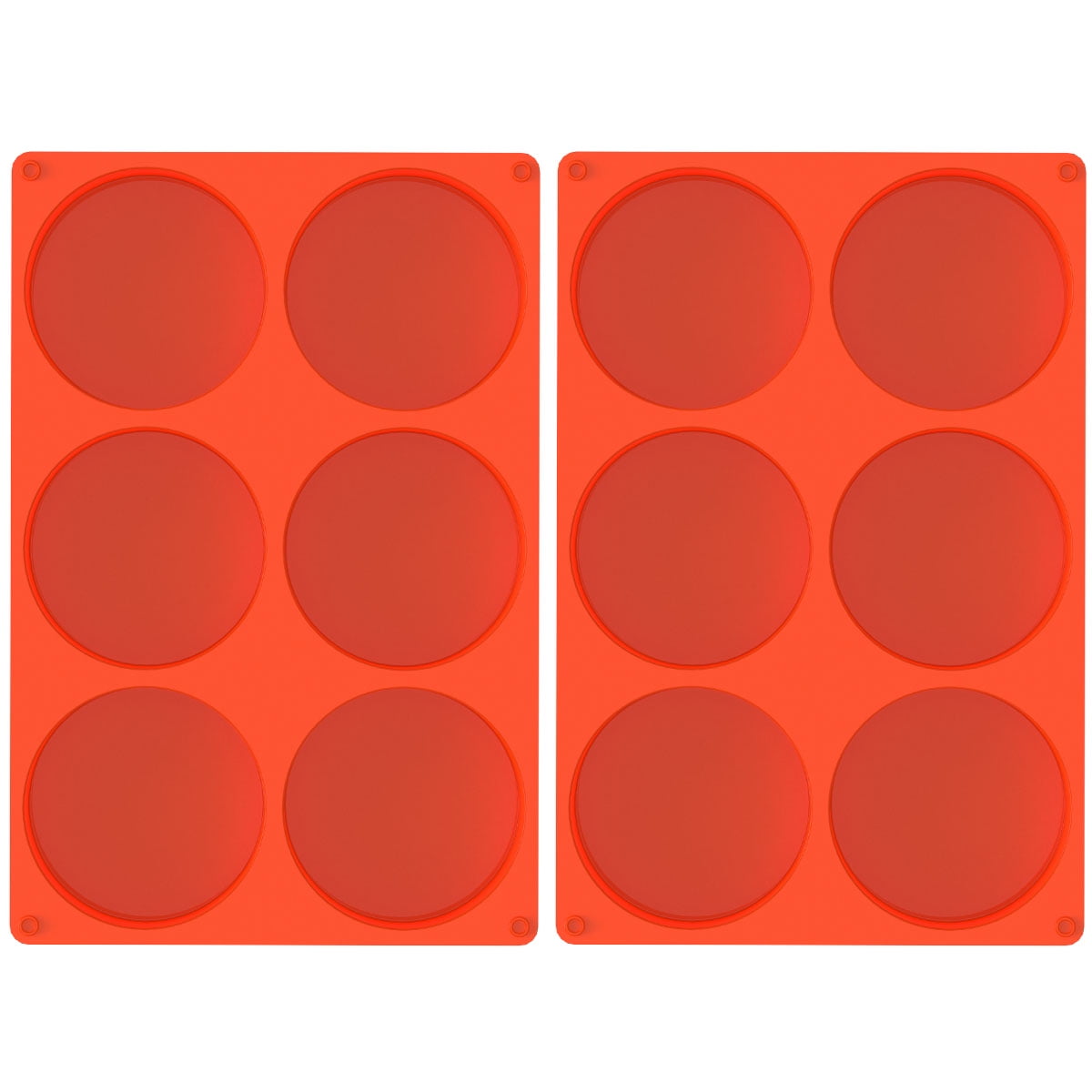 Jetcloudlive 2 Pcs Silicone Muffin Top Pans for Baking,Large Silicone Molds for Baking,6-Cavity Round Silicone Baking Mold for Egg Cloud Bread Bun English Muffins Sandwiches Bakeware Mold