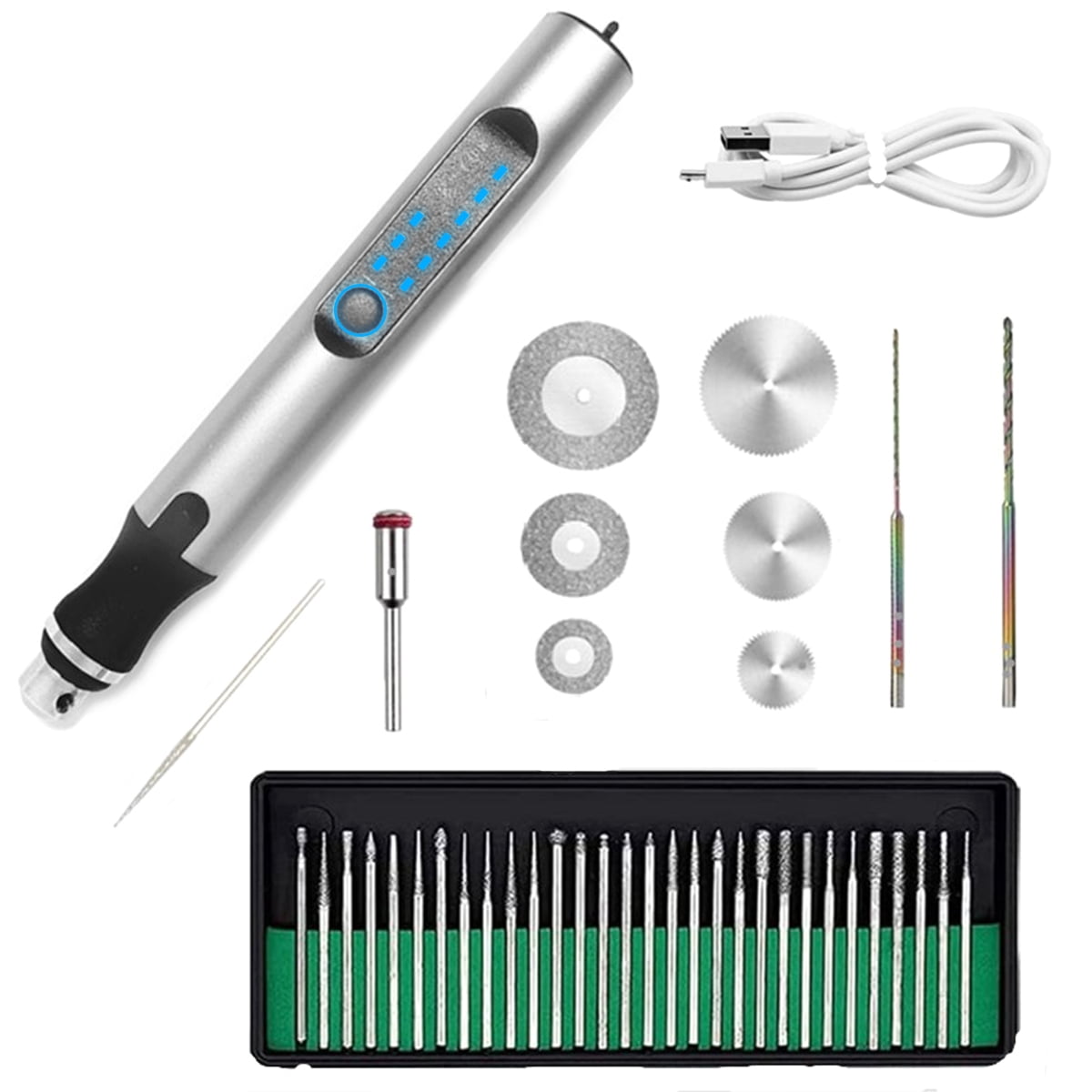 Electric Engraving Pen Cordless Micro Carving Pen with 3 Adjustable Speed 300mAh Rechargeable Engraver Machines Wireless Etching Engraving Tool for Jewelry Wood Metal Glass Stone
