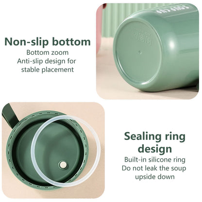 Vacuum-Insulated Food Jar with Spoon,16.2 Oz Food Thermos Hot Food Flasks Vacuum Insulated Lunch Thermos Leakproof Food Jar Portable Thermal Soup Bowl for Lunch Soup Kids School Travel Hot & Cold