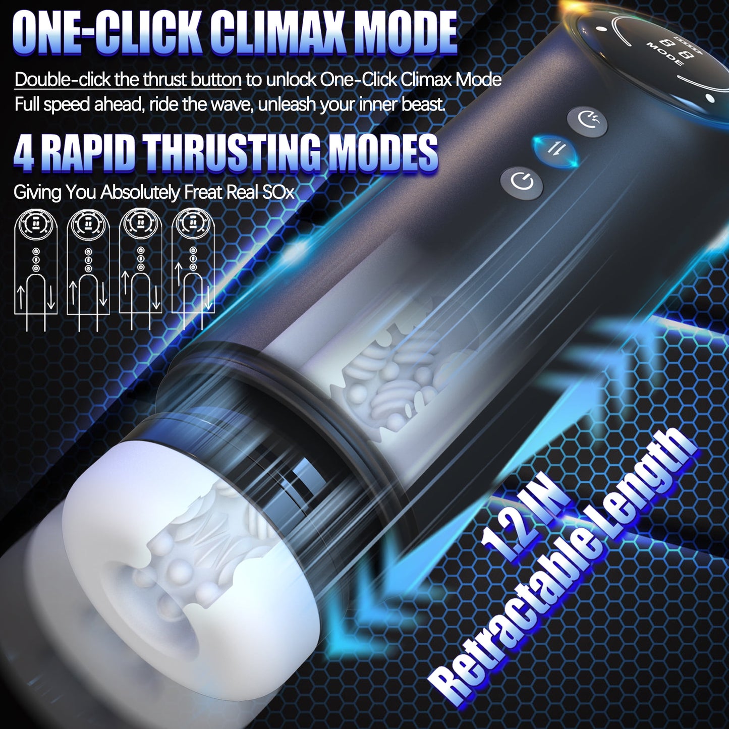 LETHIME Male Masturbator 5 in 1 Automatic Stroker Sex Toys for Men, with 4 Thrusting & 4 Sucking & 10 Vibrating Modes Adult Toy with Heating Base for Self-Pleasure Masturbation