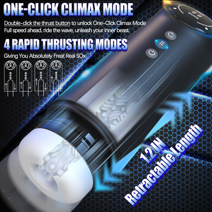 LETHIME Male Masturbator 5 in 1 Automatic Stroker Sex Toys for Men, with 4 Thrusting & 4 Sucking & 10 Vibrating Modes Adult Toy with Heating Base for Self-Pleasure Masturbation