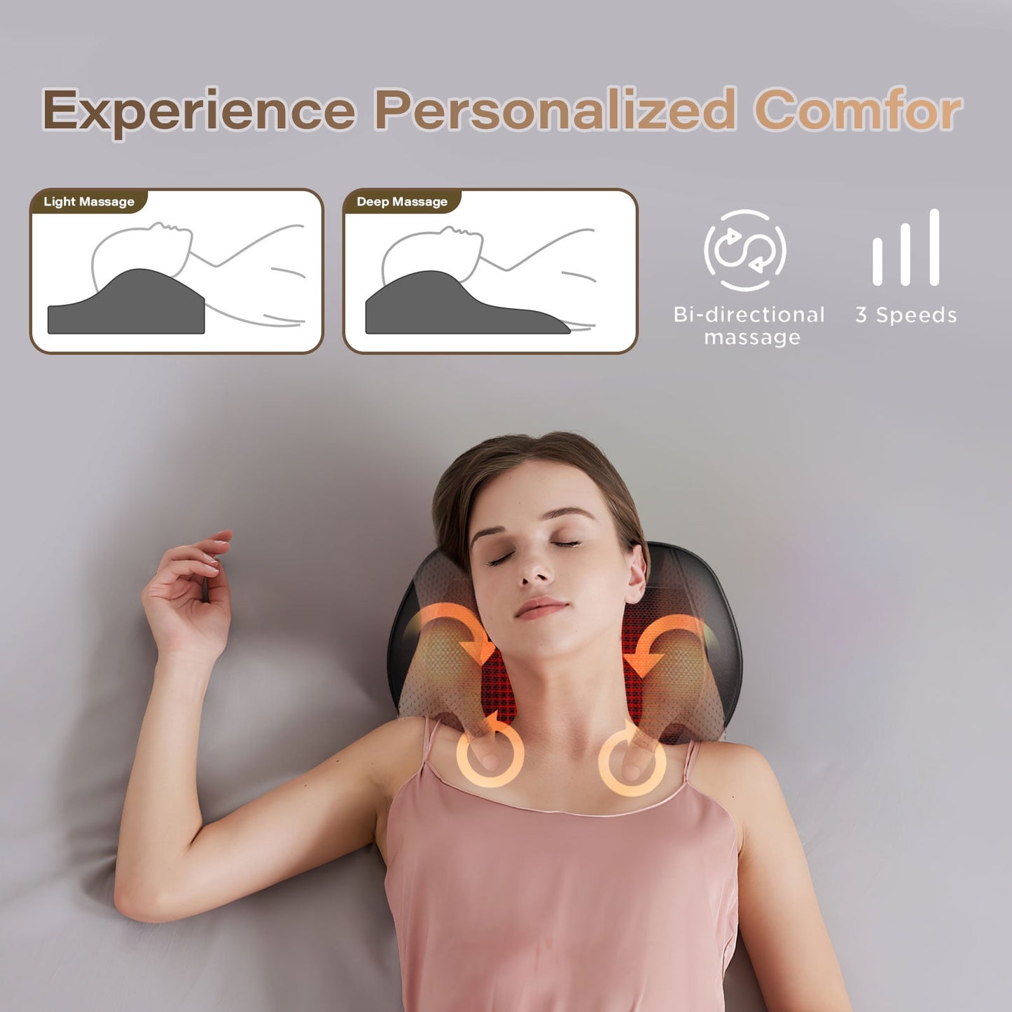 Ikristin Shiatsu Back Massager with Heat, 3D Deep Tissue Kneading Massage Pillow for Neck, Head, Best Gifts