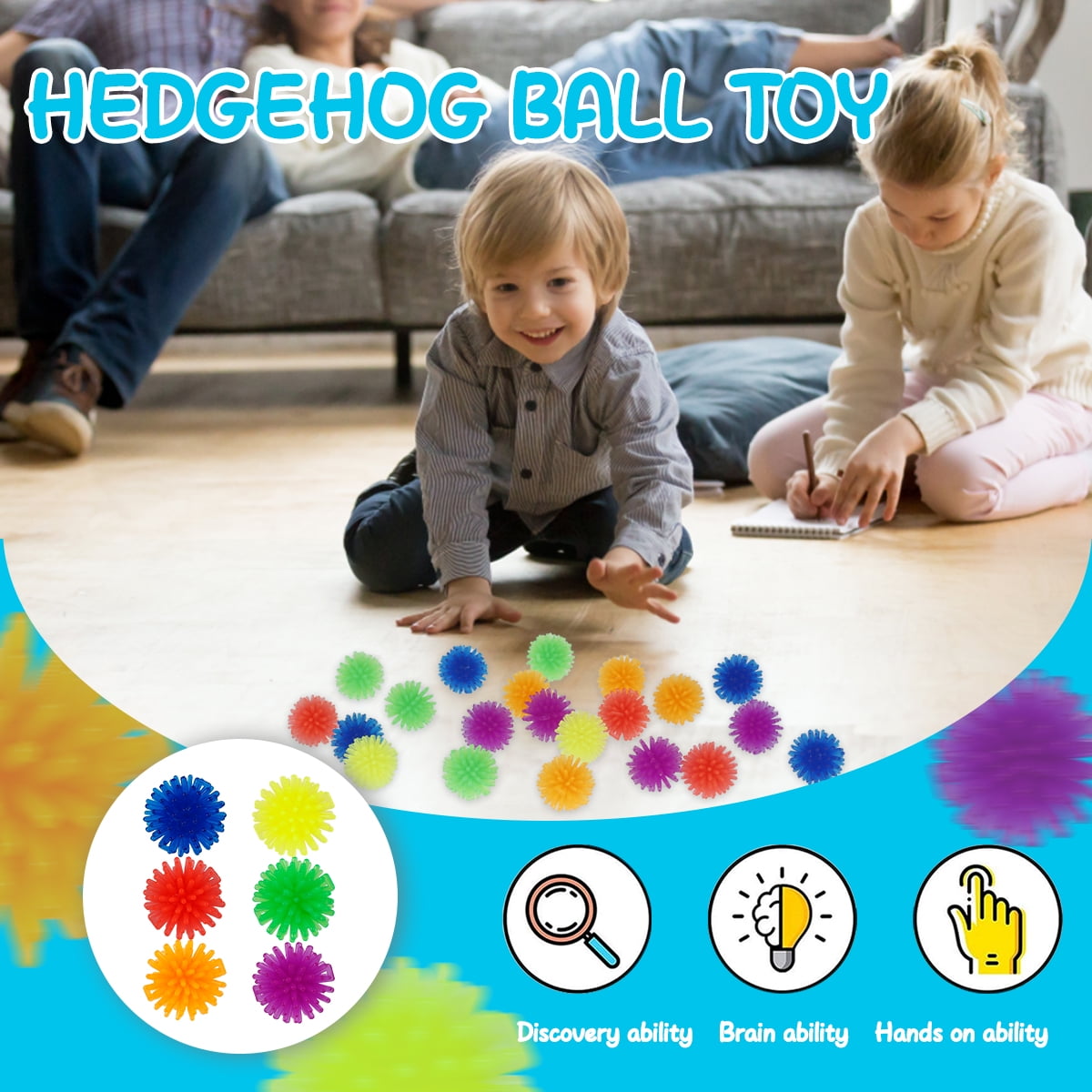 Wekvgz Spiky Hedge Balls Multi-color Soft Sensory Balls, Stress Relief Calming Sensory Fidget Toys (100 Pcs)