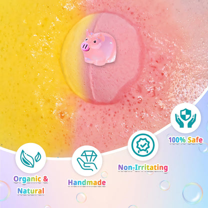Ikristin Natural & Organic Bath Bombs Gift Set for Women and Kids, Shea & Coco Butter Dry Skin Moisturize, Essential Oils Healing Properties, Mothers Day, Christmas, Valentines Day & Birthday
