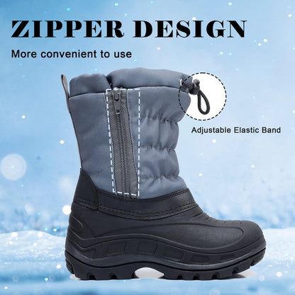 Apakowa Boys Girls Snow Boots Waterproof Outdoor Slip Resistant Winter Boots (Toddler/Little Kid/Big Kid)