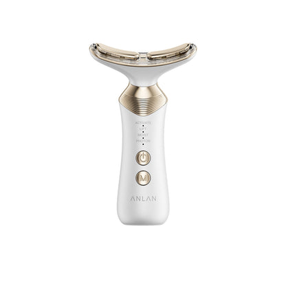 ANLAN Light Therapy for Face and Neck,24K Gold Plating Gua Sha Face Tools,Anti-Wrinkle Neck Facial Massager Beauty Tools